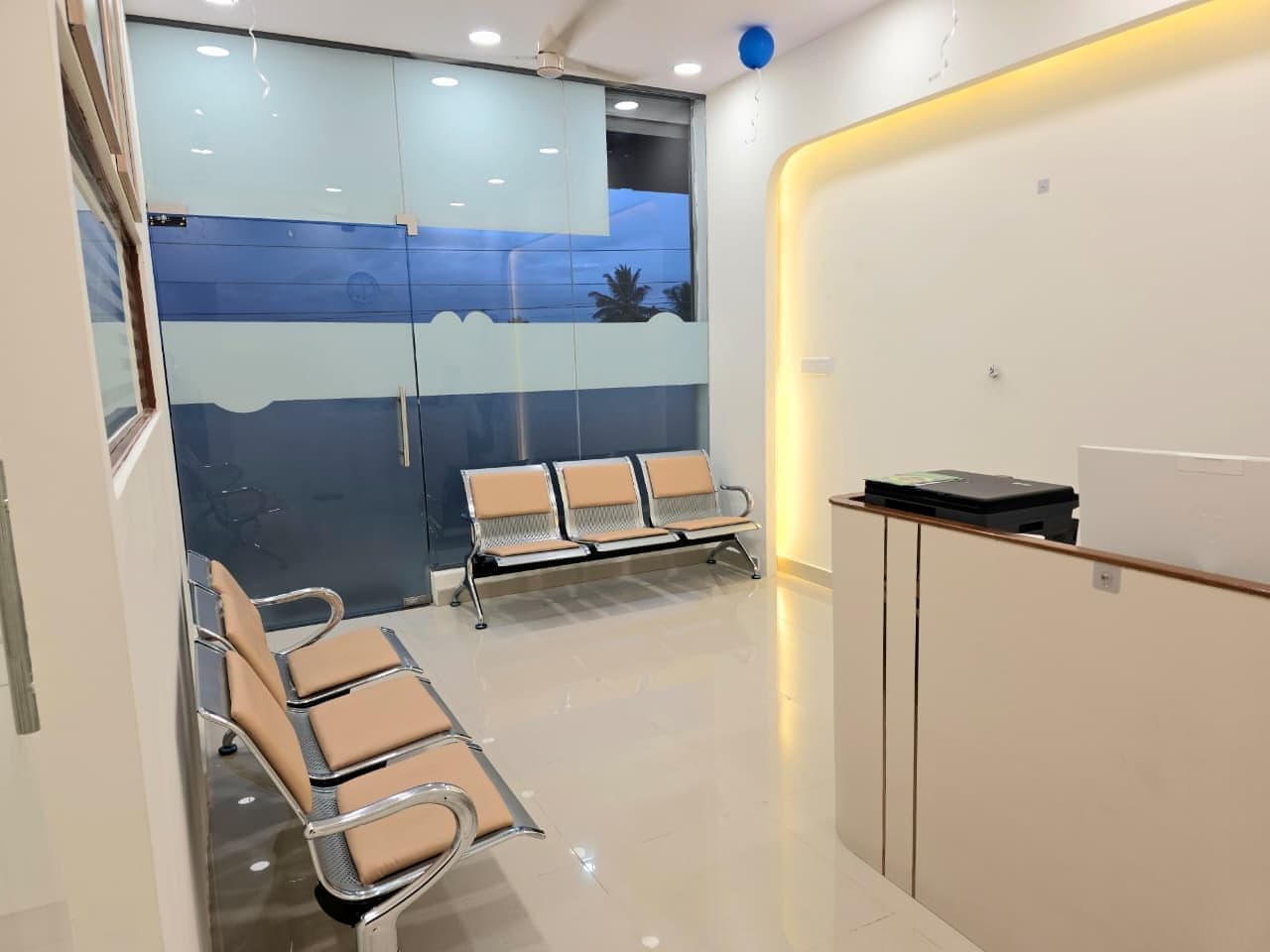 The DC Scans reception desk and patient waiting area
